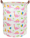 DDBASKET Dinosaur Pink Laundry Hamper Kids Hamper Baby Laundry Basket Cute Toy Storage Bin Boys Hamper and Girls Dinosaur Room D