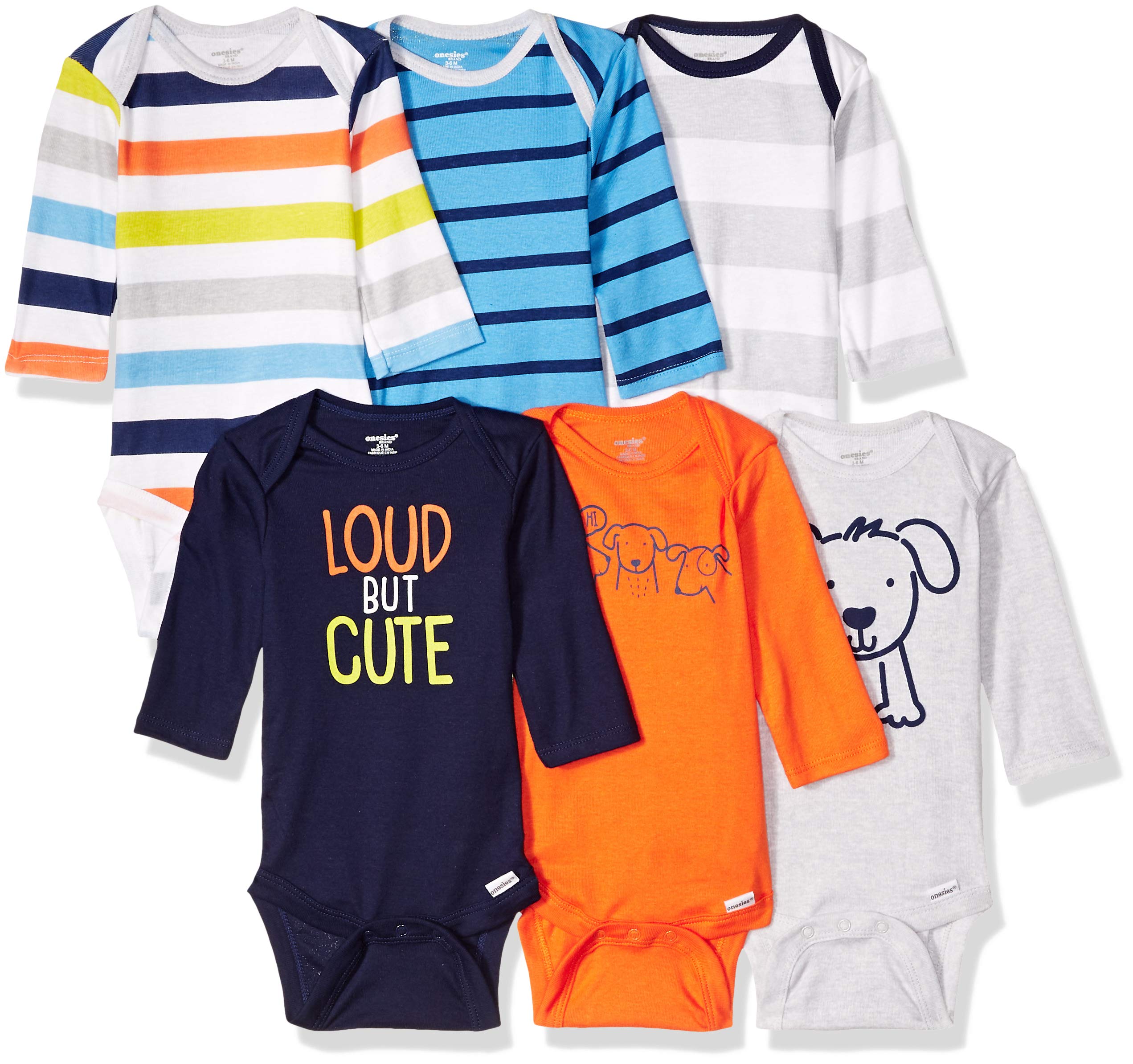 Onesies Brandunisex Baby6-Pack Long Sleeve Bodysuitsdog0-3 Months –