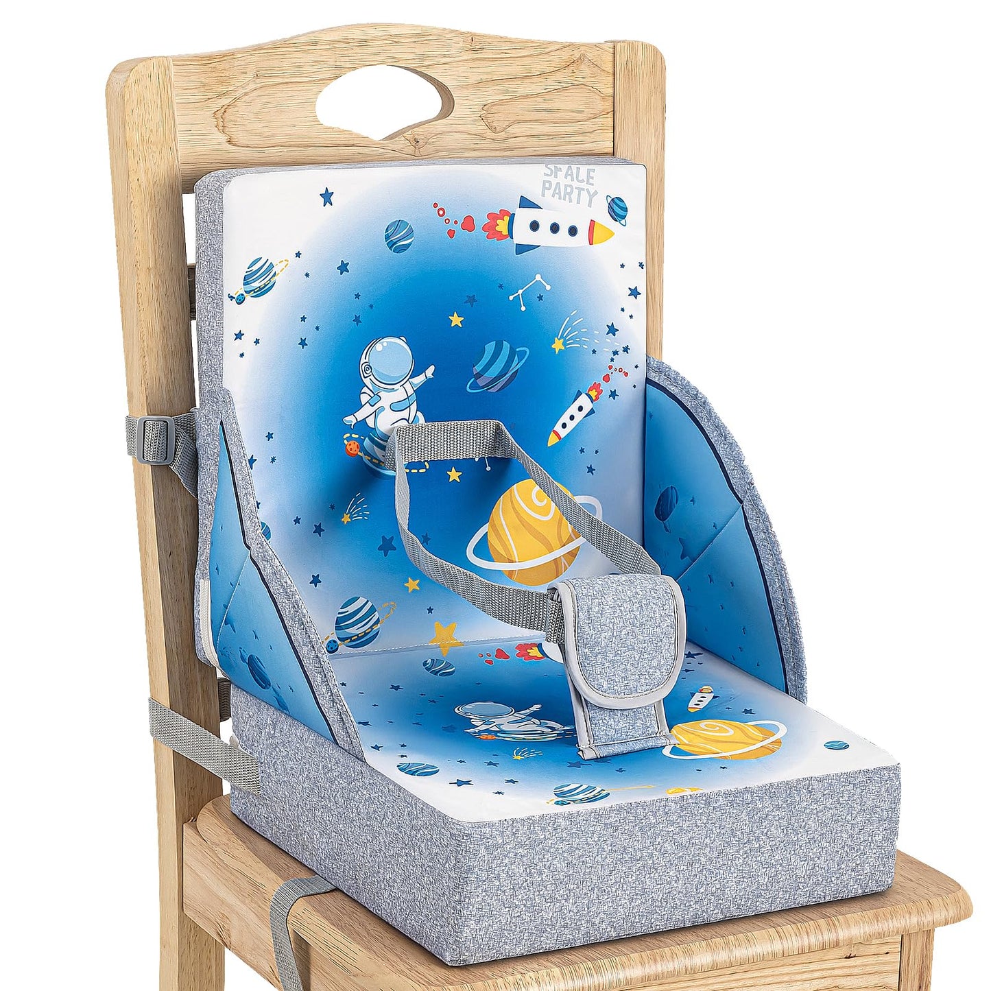 Toddler Booster Seat, Portable Baby Booster For Dining Table, Travel Toddler Chair With Adjustable Straps, Lightweight, Compact