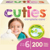 Cuties | Skin Smart, Absorbent & Hypoallergenic Diapers With Flexible & Secure Tabs | Bulk Case | Size 6 | 200 Count