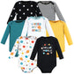 Hudson Baby Unisex Baby Cotton Long-Sleeve Bodysuits, Happy Planets 7-Pack, Preemie