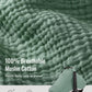 Blissful Diary Baby Car Seat Cover, Extra Large Mesh Window, Breathable Muslin Cotton, Infant Windproof Canopy - Roman Green