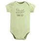 Touched By Nature Unisex Baby Organic Cotton Bodysuits, Peas And Thank You, Preemie