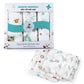 Baby Cub Organic Muslin Cotton Swaddle Blanket Set | Soft And Breathable White Printed Baby Wrap Nursing Cover Receiving Blanket