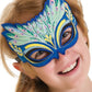 Fanciful Fabric Peacock Mask, 7''L Green