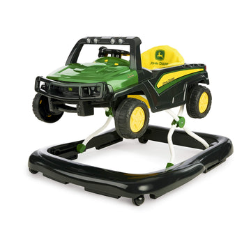 Bright Starts John Deere 4-in-1 Gator Green Baby Activity Center & Push Walker with Removable Interactive Steering Wheel Toy, 6 