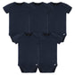 Gerber Baby 5 Pack Onesies Multi-Packs Bundle Interlock 180 Gsm, Navy, 12 Months