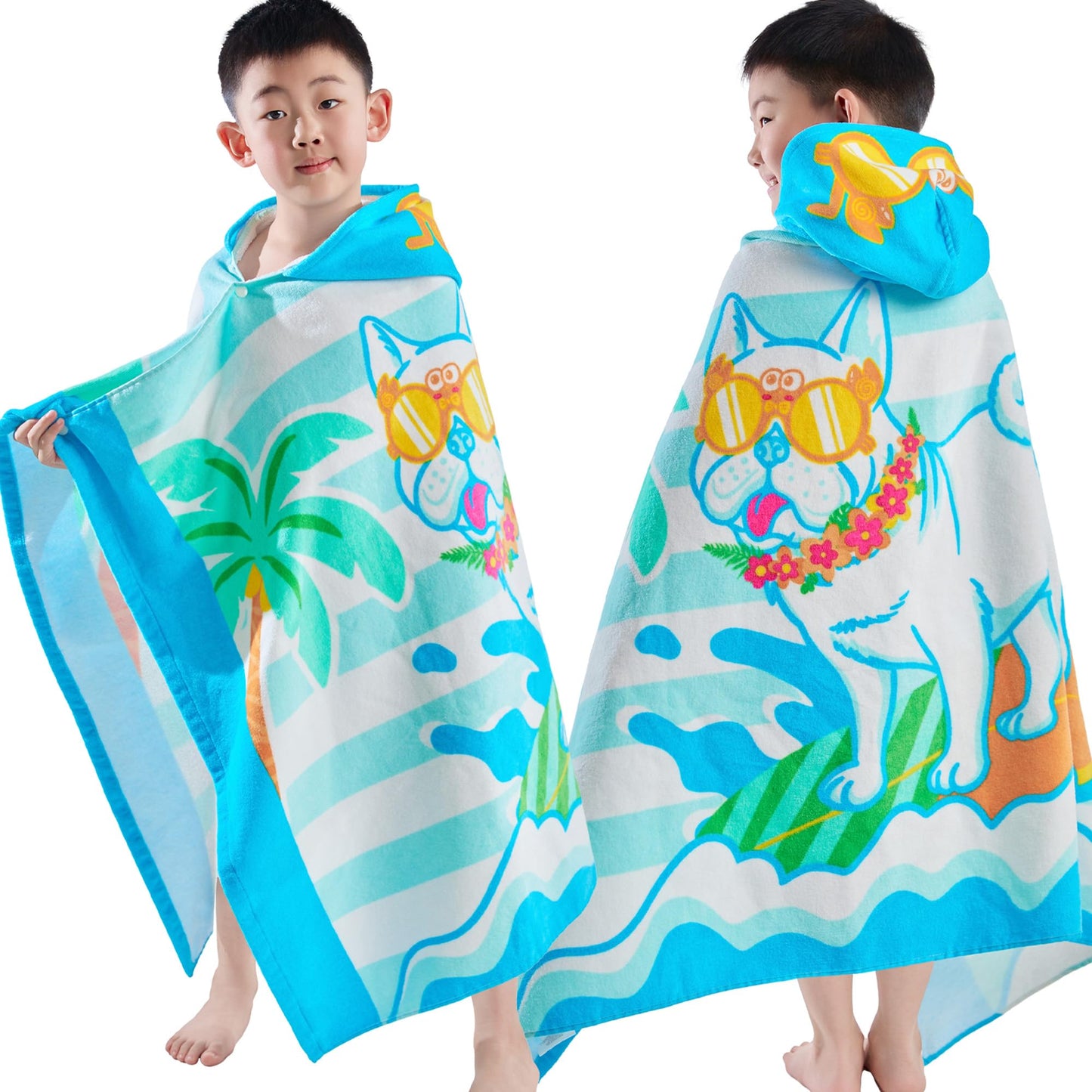 Voova & Movas Dog Towels With Hood Soft Thick Cotton For 3-10Years| Absorbent Hooded Towel For Children | Perfect For Kids Beach