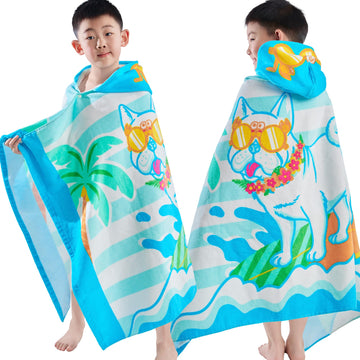 Voova & Movas Dog Towels With Hood Soft Thick Cotton For 3-10Years| Absorbent Hooded Towel For Children | Perfect For Kids Beach