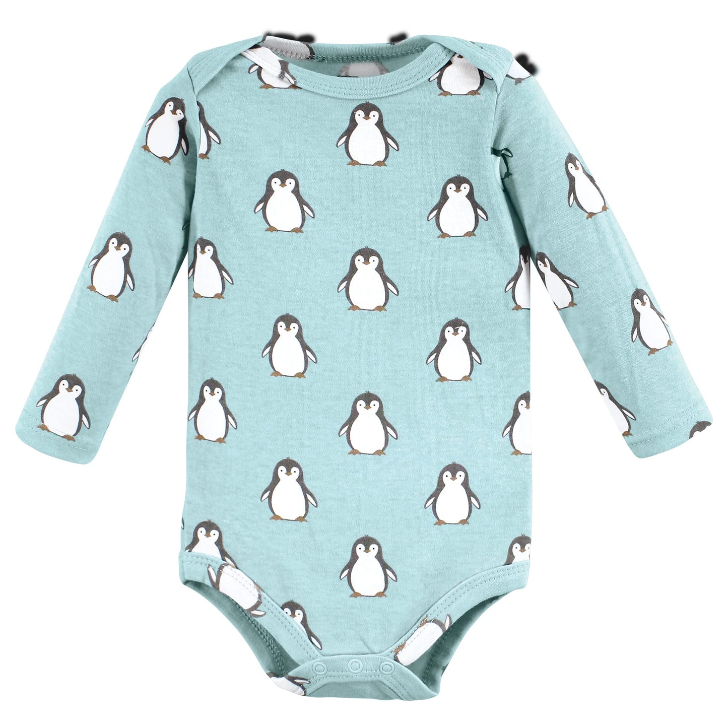 Hudson Baby Unisex Baby Cotton Long-Sleeve Bodysuits, Chill Out Penguin, 0-3 Months