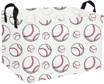 DDBASKET Rectangular Baseball Baskets Easter Gift Basket Empty Kids Storage Bins Baby Boy Basket Kids Toy Storage Bin Organizer 
