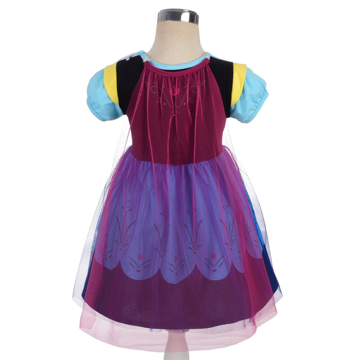 Dressy Daisy Ice Princess Dress Up Clothes Halloween Fancy Party Tulle Skirt Summer Outfit With Cape For Toddler Girls Size 4T,