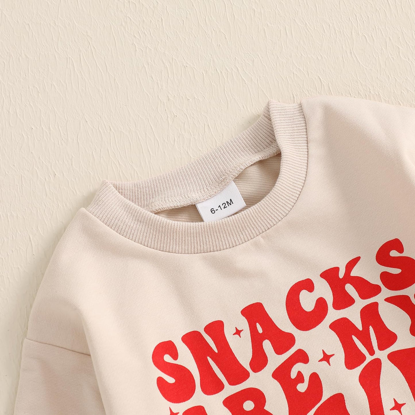 Nokpsedcb Baby Boy Girl Cute Letter Embroidery Long Sleeve Sweatshirt And Elastic Long Pants Toddler Valentine Outfits (Apricot
