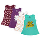 Clap Baby Girl Cotton Printed ALine Midi Skirt Dress Multicolor  Combo Set Of 4 (Green Purple White Maroon, 23 Years)