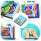Dr.Rapeti Soft Cloth Book For Baby Infant Toddler Kids 6-Pack Crinkle Squeaky Washable Non-Toxic Early Educational Baby Book Bat