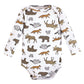 Hudson Baby Unisex Baby Cotton Long-Sleeve Bodysuits, Animal Adventure 3-Pack, 6-9 Months