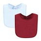 Hudson Baby Unisex Baby Drooler Bib With Waterproof Lining, Blue Burgundy, One Size