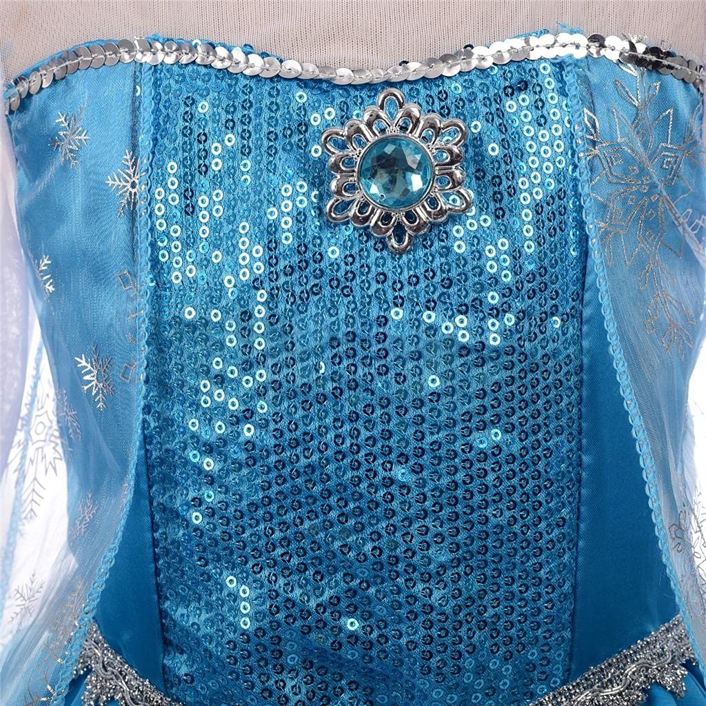 Dressy Daisy Little Girls' Ice Princess Dress Costume Birthday Halloween Christmas Fancy Party Dresses With Cape Draping And Acc