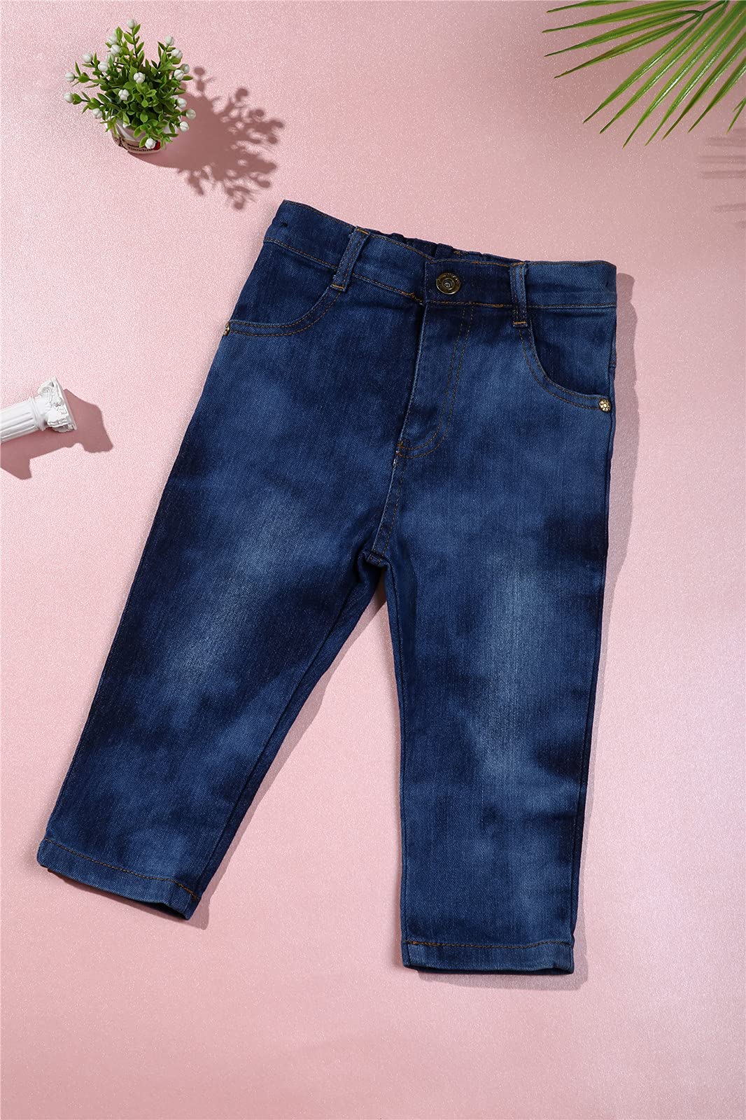 Taojian Baby Boy Gentleman 3 Pieces Shirt Jacket Jeans Set Toddler Pants Clothing (1-2T, Khaki)