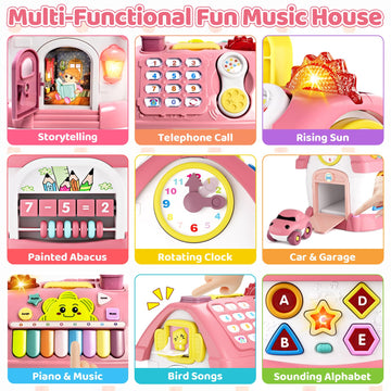 Beacron Baby Toys for 1 Year Old Girl Gifts: 8 in 1 Toddler Learning Musical House for 1 2 Yr Girl and Boy, First Birthday Gift