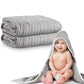 Chumia 2 Pieces Muslin Hooded Baby Towels for Newborn Girls Boys 32x 32 Cotton Infant Bath Towel Absorbent Unisex Hooded Blanket