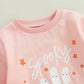 Mozikqin Toddler Baby Halloween Outfit Girl Boy Crewneck Sweatshirt Long Sleeve Letter Pullover Sweater Cute Fall Clothes (Spook