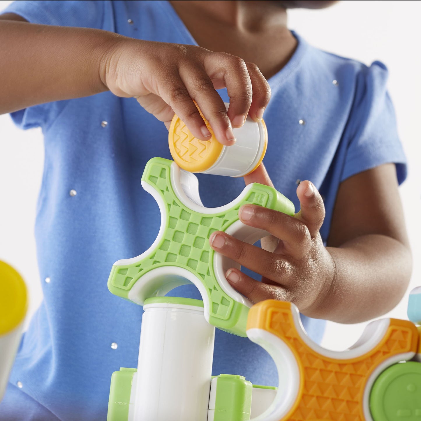 Guidecraft Grippies Stackers - 24 Piece Set, Stem Soft Grip Magnetic Building Toy for Toddlers