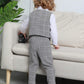 A&J Design Baby Suits For Boys Gentleman Wedding Formal Ring Bearer Plaid Outfit Dress Clothes Tuxedo Set Light Gray 18-24 Month