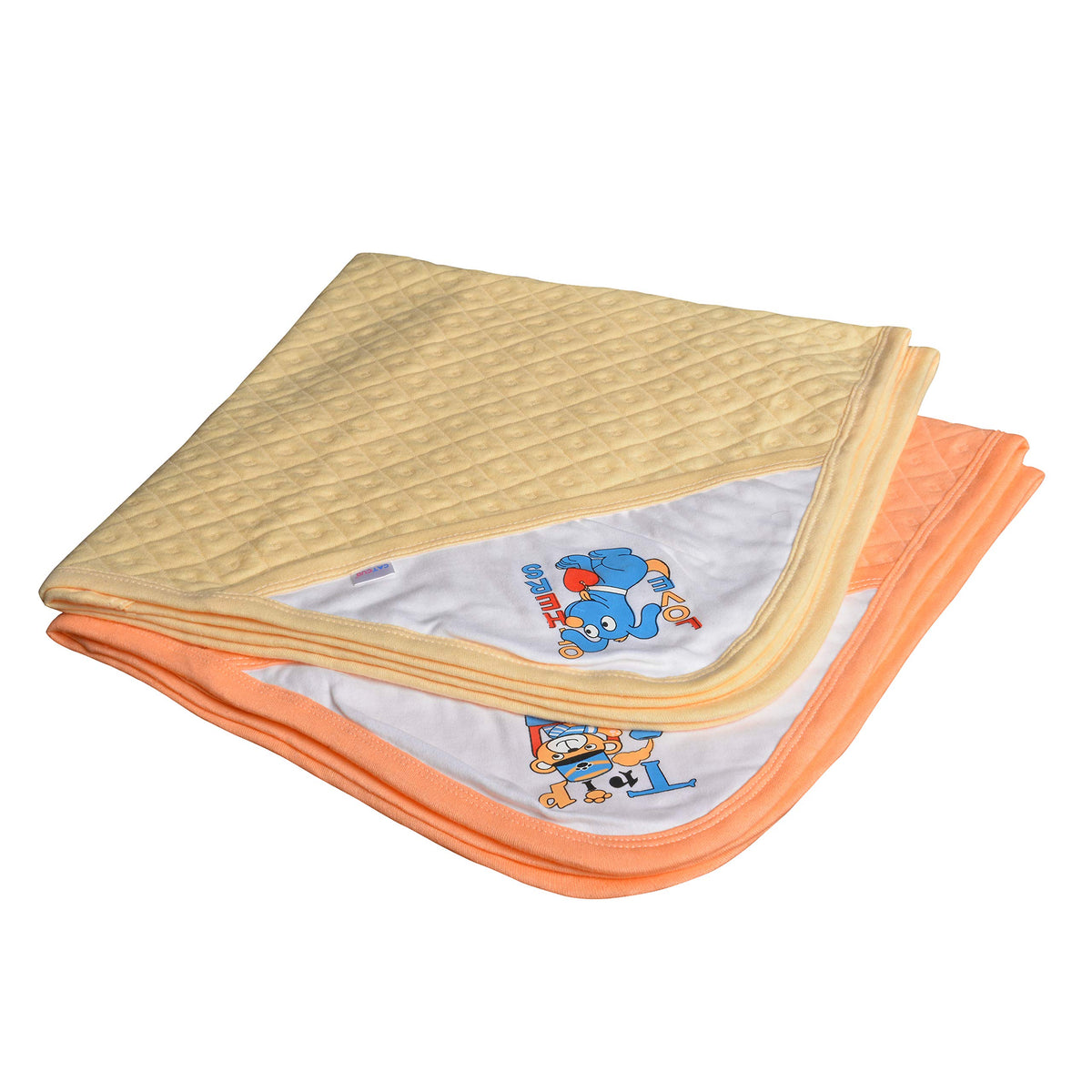 Catcub Ultra Soft Cotton Baby Hooded Towel Combo  Pack Of 2 (Orange & Cream)