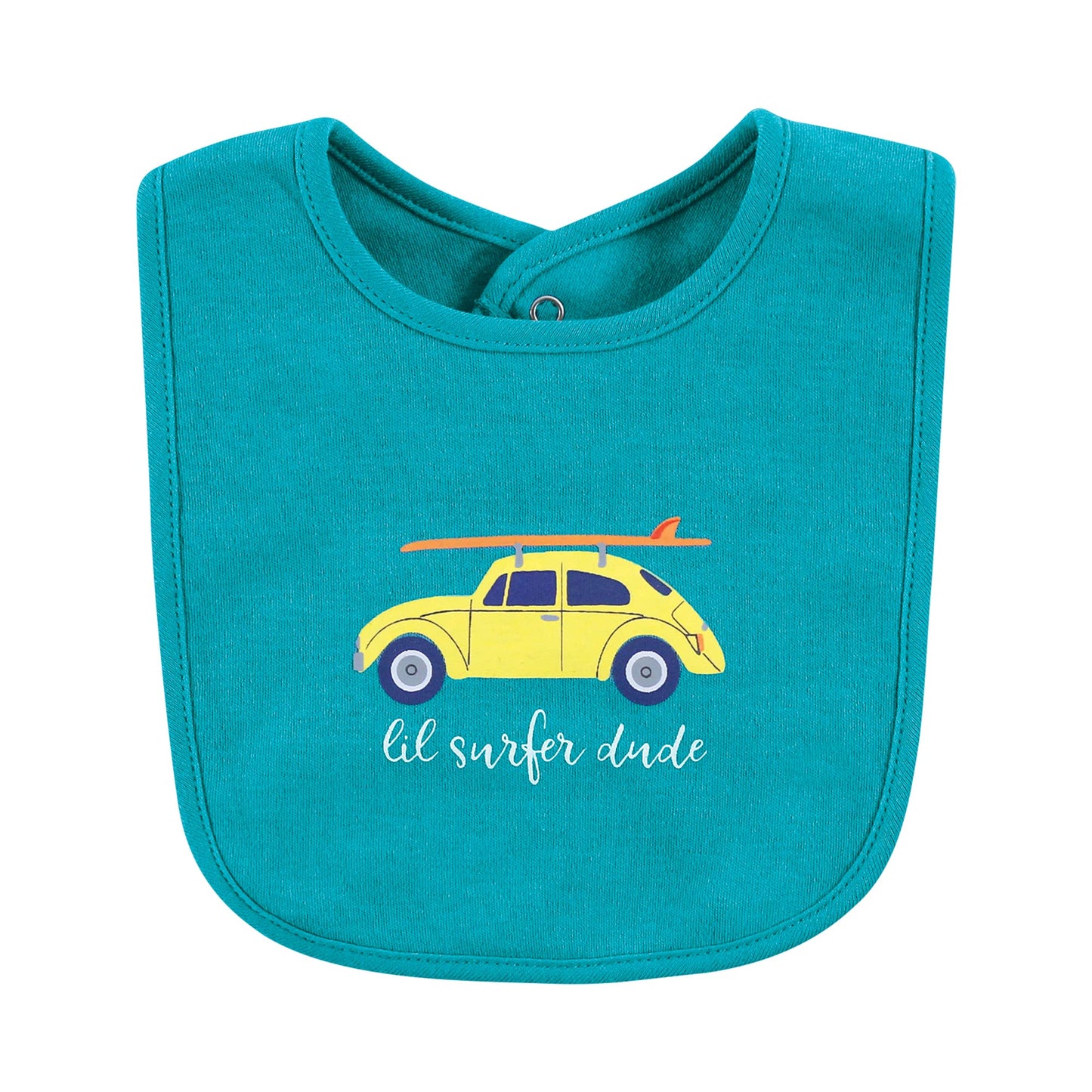Hudson Baby Unisex Baby Cotton Bibs, Surfer Dude, One Size