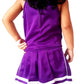 Total 2550 Little Girls' Cheerleader Cheerleading Outfit Uniform Costume Cosplay Violet/White (M / 5-8)