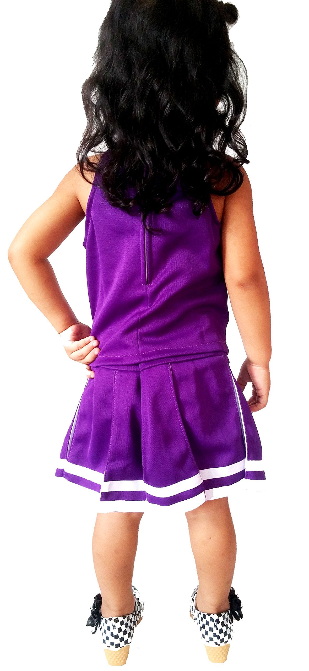Total 2550 Little Girls' Cheerleader Cheerleading Outfit Uniform Costume Cosplay Violet/White (M / 5-8)