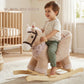Rock My Baby Rocking Horse, Baby Animal Rocking Horse with Seat, Ride on Horse, Plush Rocking Horse with Realistic Sound, Wooden