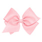 Wee Ones Girls' Classic Grosgrain Hair Bow With Plain Wrap Center On A Weestay Hair Clip, Handmade, Mini King Sized Bow, Light P
