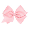 Wee Ones Girls' Classic Grosgrain Hair Bow With Plain Wrap Center On A Weestay Hair Clip, Handmade, Mini King Sized Bow, Light P