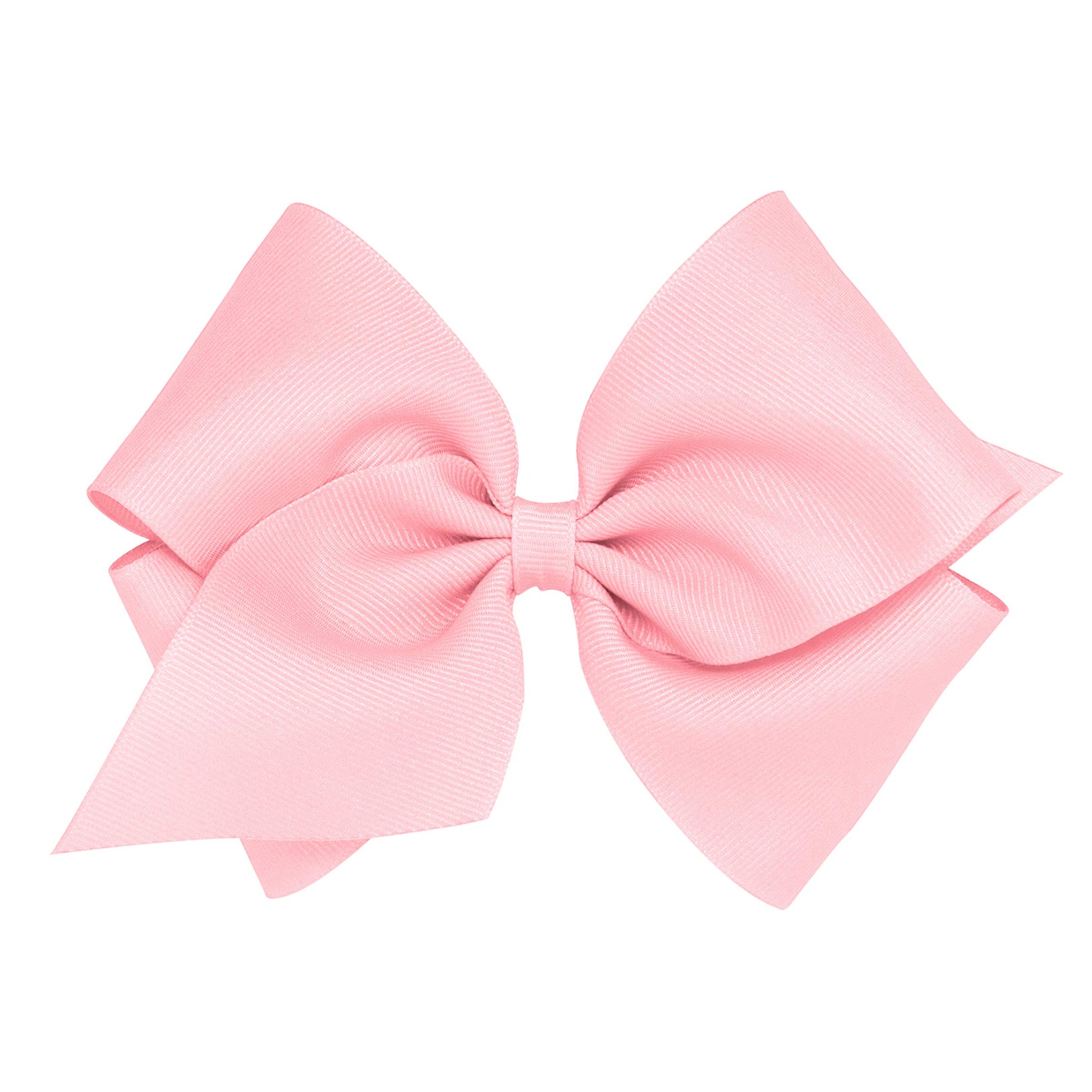 Wee Ones Girls' Classic Grosgrain Hair Bow With Plain Wrap Center On A Weestay Hair Clip, Handmade, Mini King Sized Bow, Light P