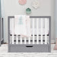 Carters by DaVinci Colby 4-in-1 Convertible Mini Crib with Trundle Drawer in Grey and White, Greenguard Gold Certified, Undercr
