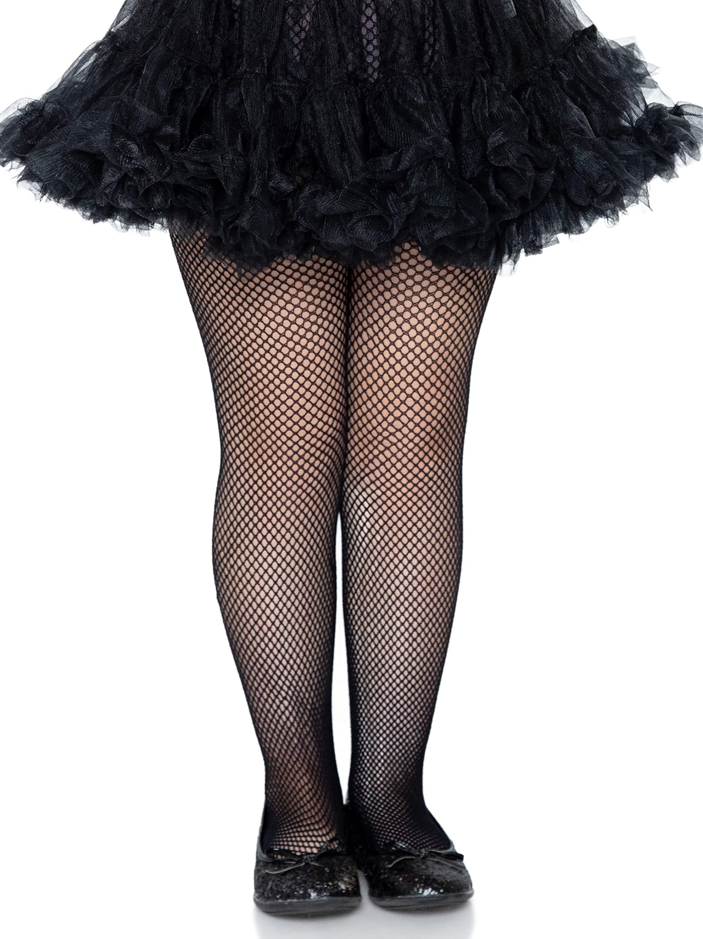 Leg Avenue Girls' Fishnet Tights, Black, Large