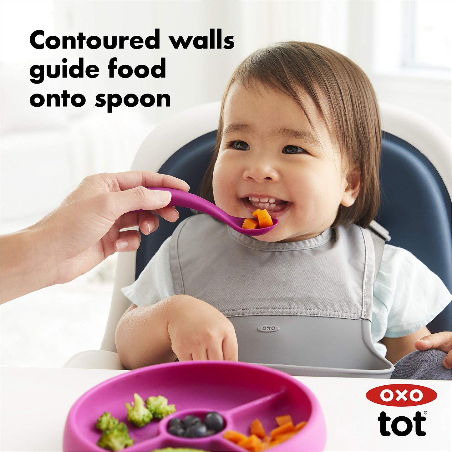 Oxo Tot Silicone Divided Plate Pink