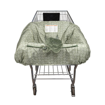 Boppy Shopping Cart Cover, Green Leaf, Cart Cover For Babies With Soft 360-Degree Coverage, Safety Harness, And Slideline Toy Te