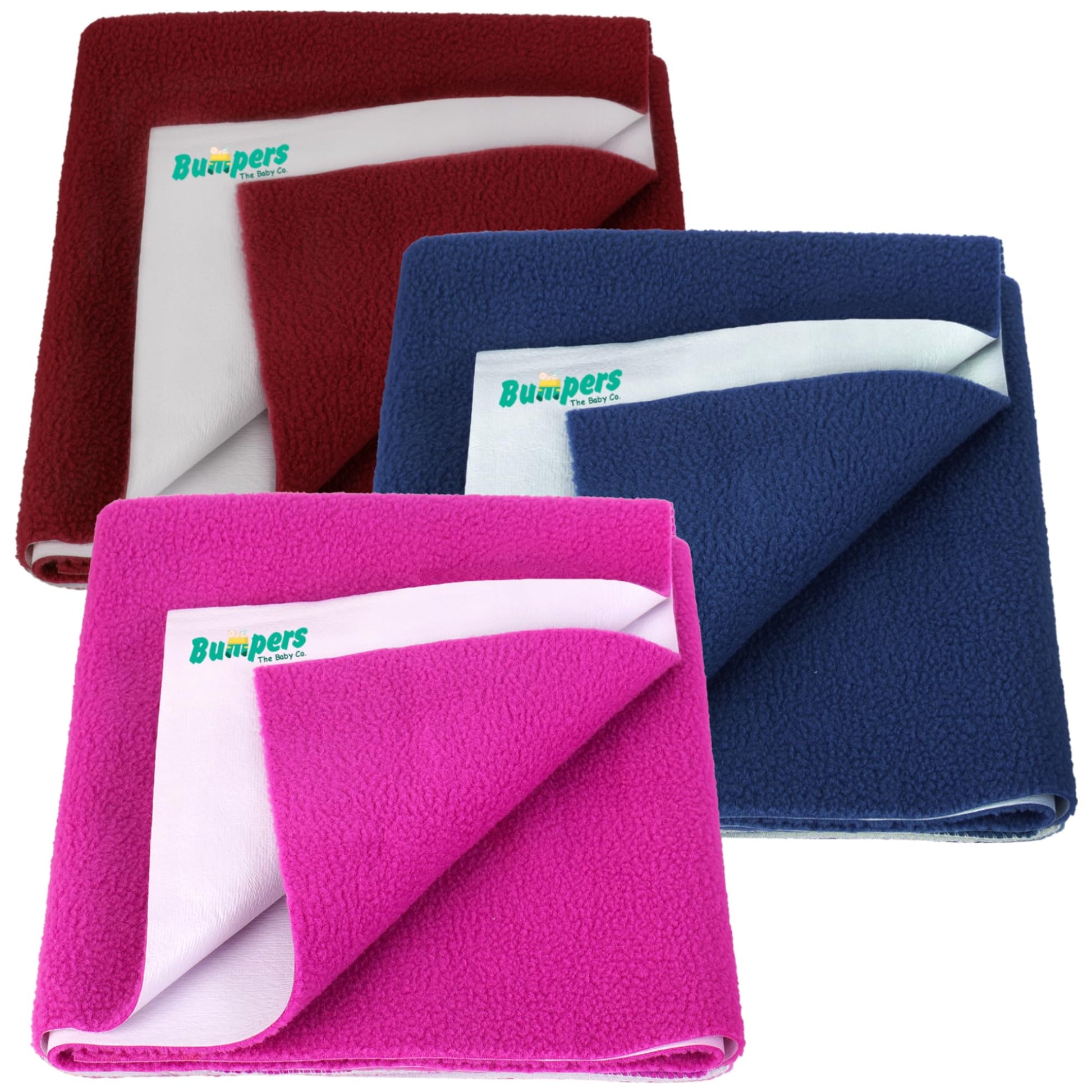 Bumpers AntiPiling Quick Dry & Absorbent Sheet Polycotton Baby Bed Protecting Waterproof Mat (Rani Pink, Dark Blue, Maroon, Sma