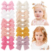 Jollybows 20pcs Baby Hair Clips Girls Bows 2 Mini Alligator Clip Toddler Pigtail Bow for Fine Hair-Pink White Yellow Gray Pulple