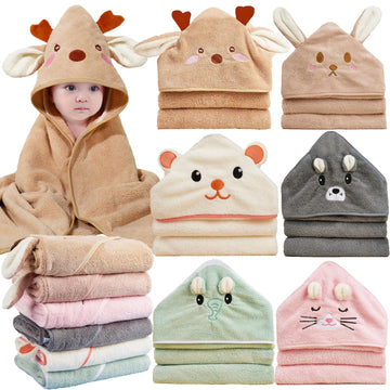 Befacl 6Pack Hooded Baby Towels, Premium Ultra Soft Absorbent Coral Fleece Baby Bath Towel For Newborns, Toddlers, And Kids, 32X
