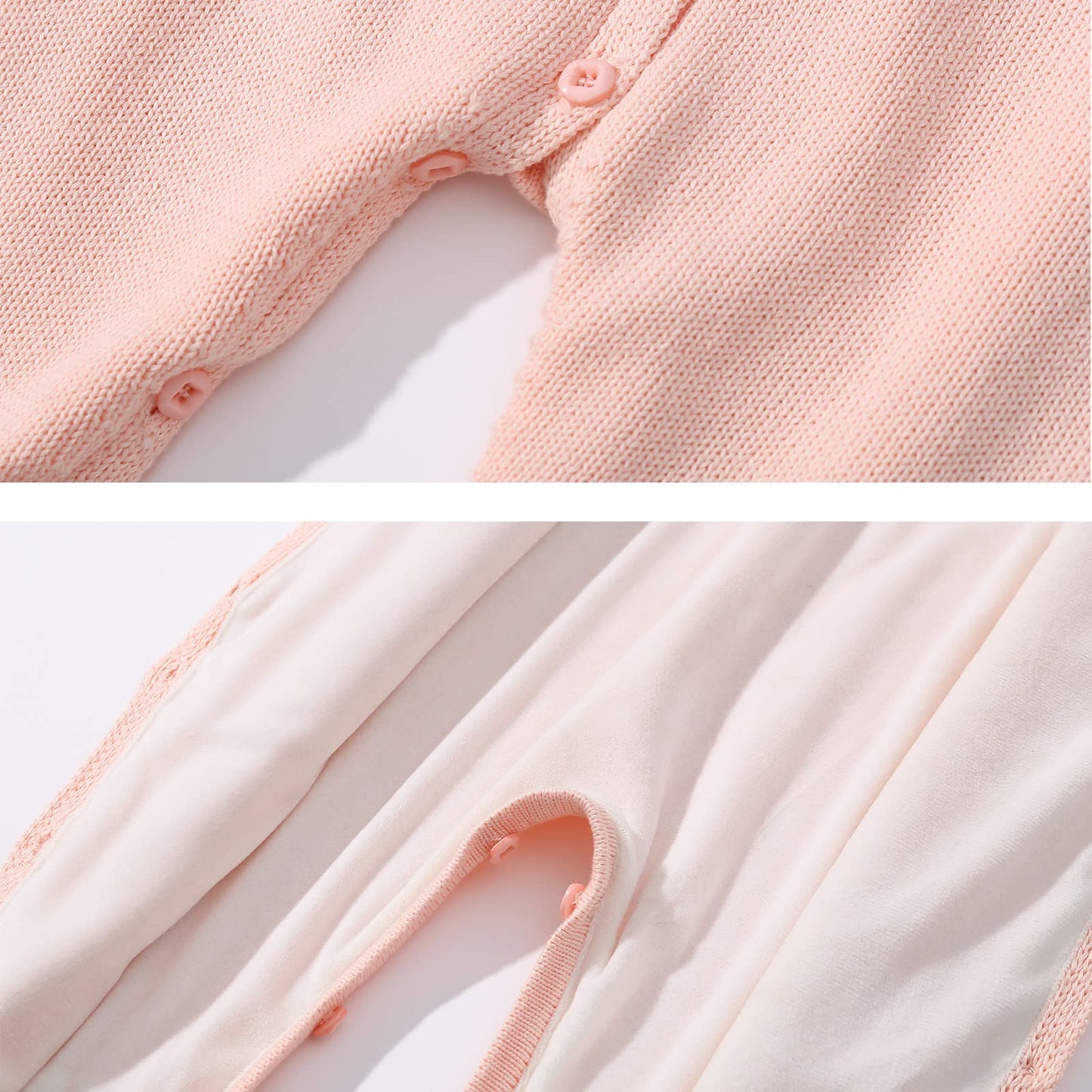 Iadoer Baby Girl Ruffle Rompe Knitted Sweaterr Little Sister Newborn Outfit Longsleeve Outfit With Kids Winter Warm Hats Set(0-3