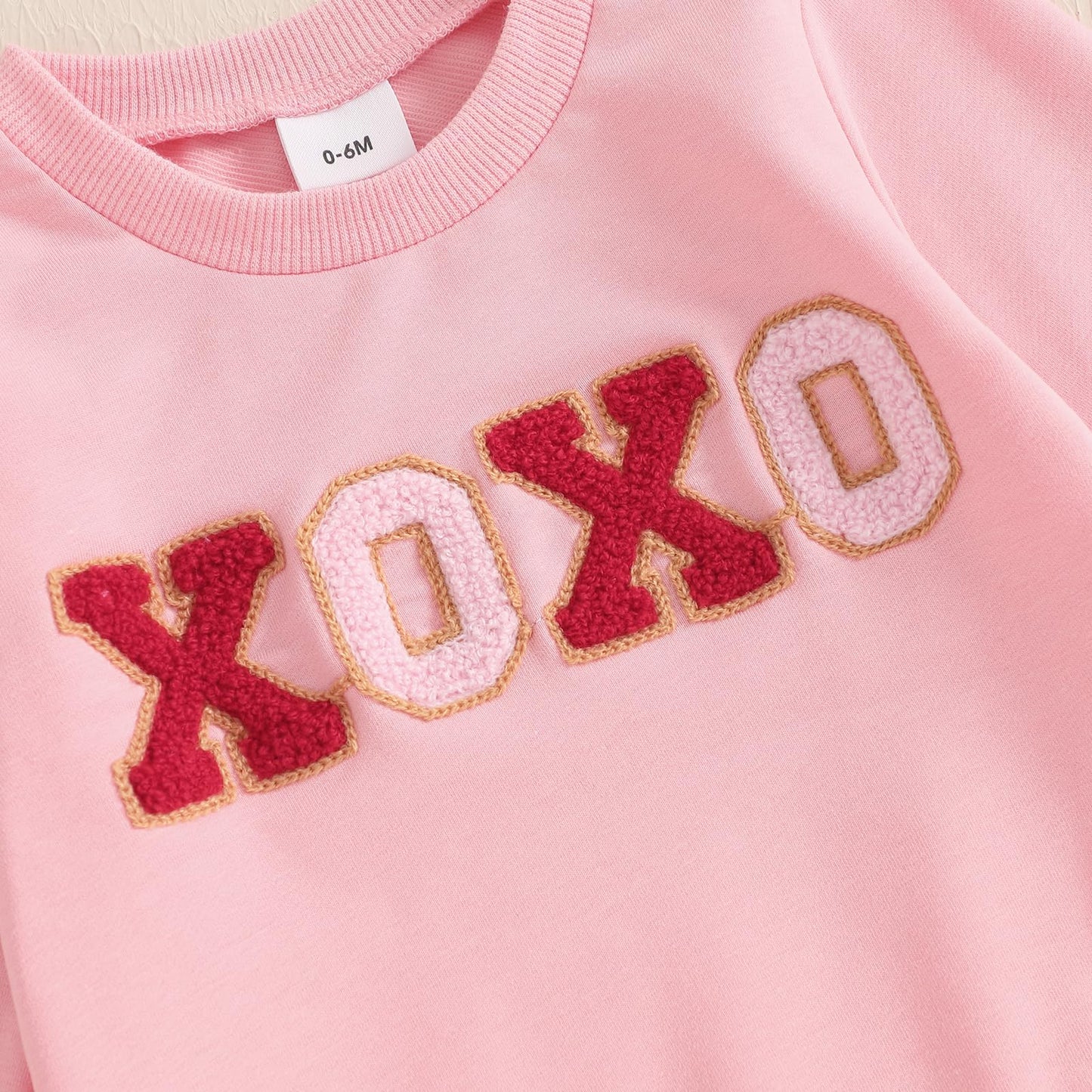 Lucikamy Newborn Baby Girl Valentine'S Outfits Long Sleeve Letters Print Sweatshirt Tops Stretch Bell Bottom Pants Spring Clothe