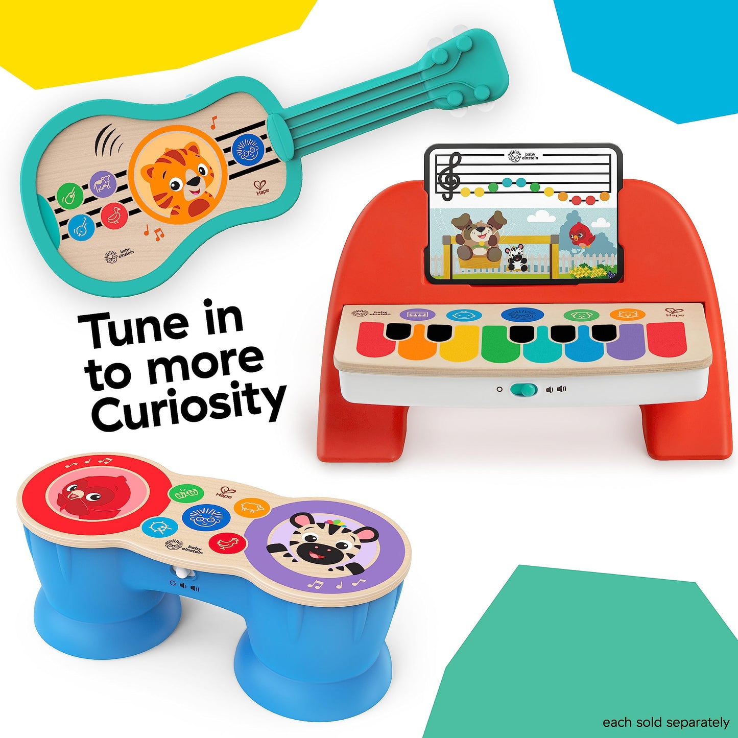 Baby Einstein Sing & Strum Magic Touch Ukulele Wooden Musical Toy, Ages 6 Months+, Multicolored