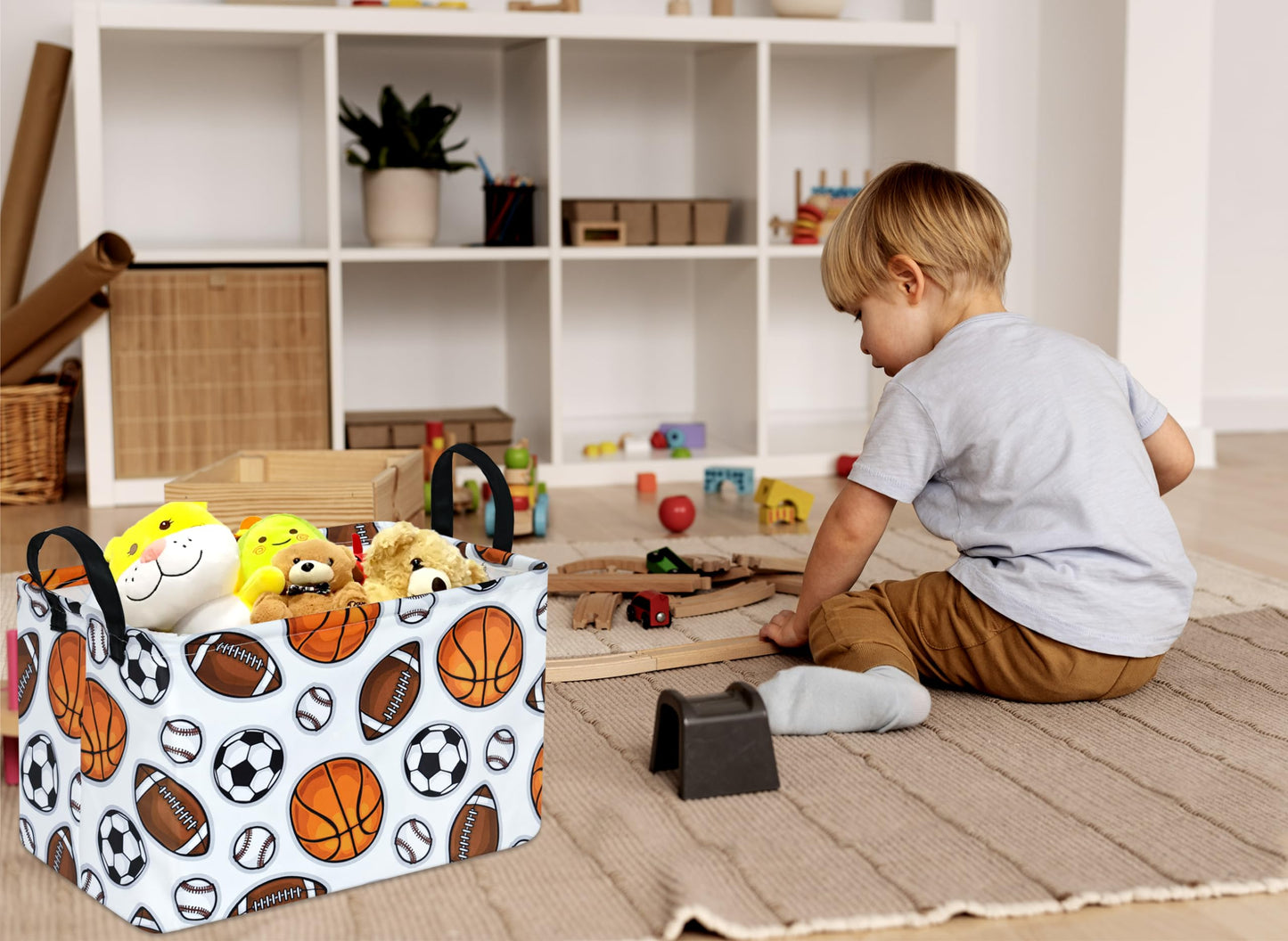 Huayee Rectangle Boys And Girls Storage Bin Baby Laundry Hamper Nursery Hamper For Clothes Toys Gift Basket With Handle
