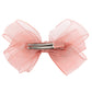 5.5-Inch Organza Double Hair Bows Alligator Clips Hair Accessories For Girls Toddler Kids Children Teens -Pink