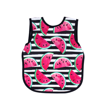 Bapronbaby Watermelon Stripes Bapron - No Neck Tie Safer Bib For Baby & Toddler - Soft Waterproof Stain Resistant - Machine Wash