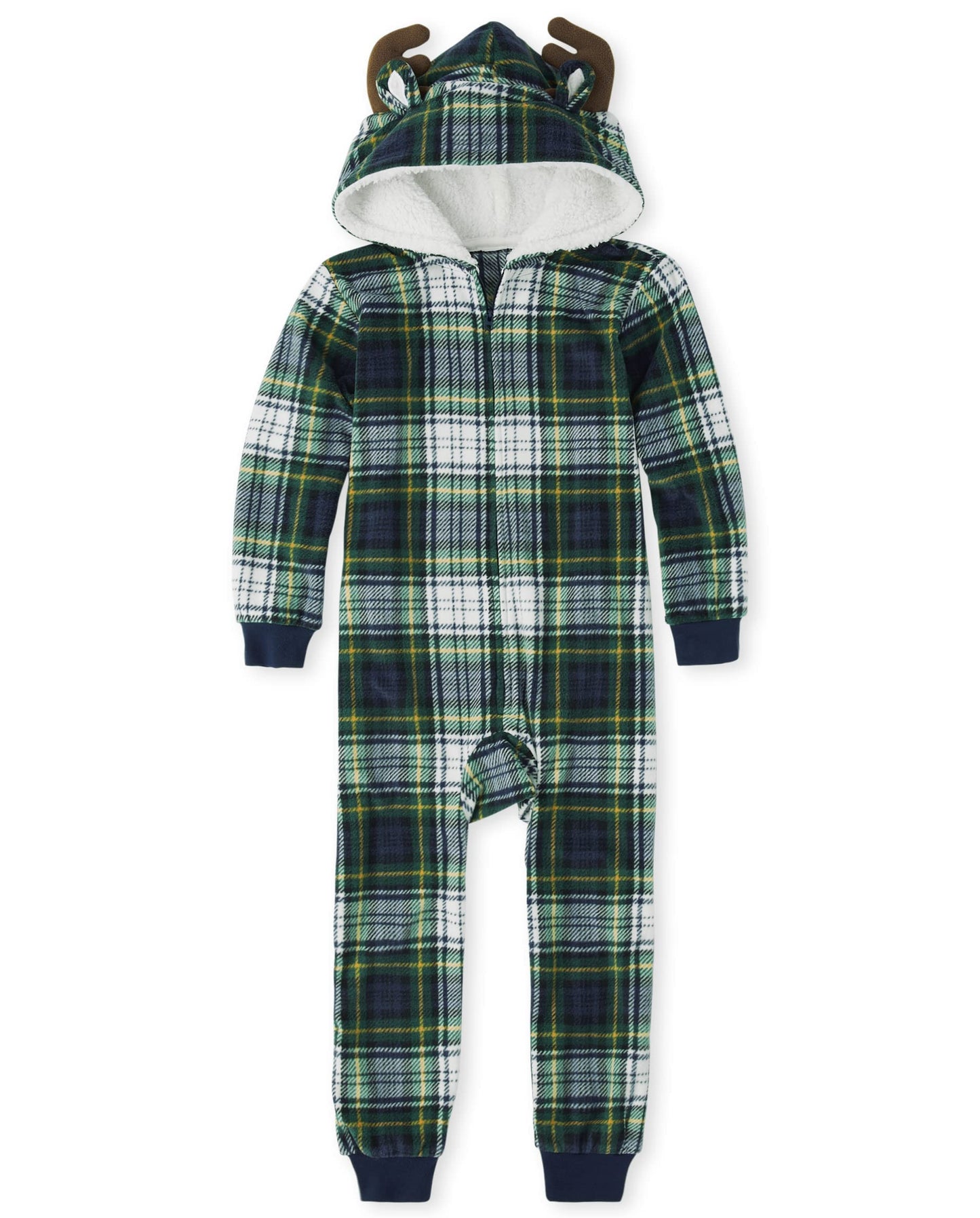 The Children'S Place Baby Kids One Piece Family Matching, Holiday Pajama Sets, Fleece, Moose Plaid, Large